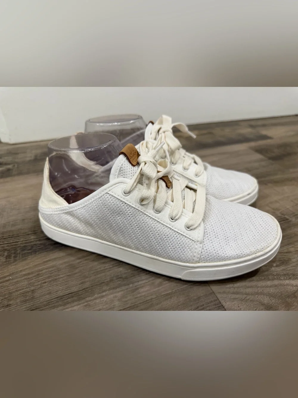 OluKai Pehuea Li Convertible Sneakers White Knit Women’s 9.5